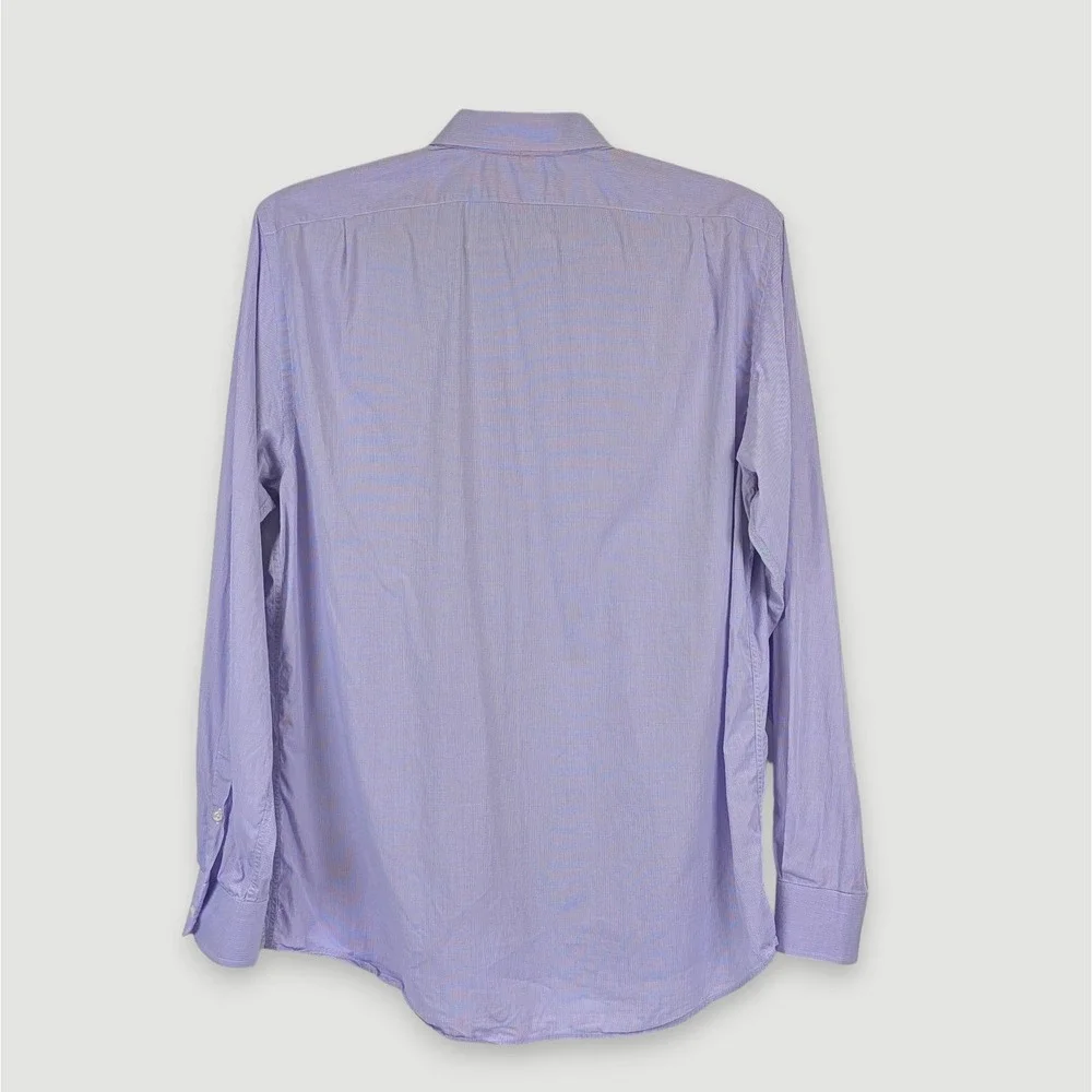 Ralph Lauren Black Label Dress Shirt Mens 17 Purple Made in Italy‎ Luxury Cotton